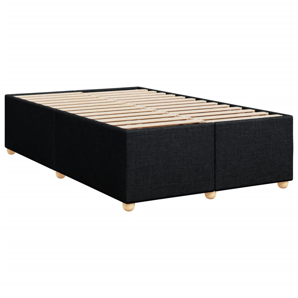 vidaXL Κρεβάτι Boxspring με Στρώμα Μαύρο 120x190 εκ. Υφασμάτινο