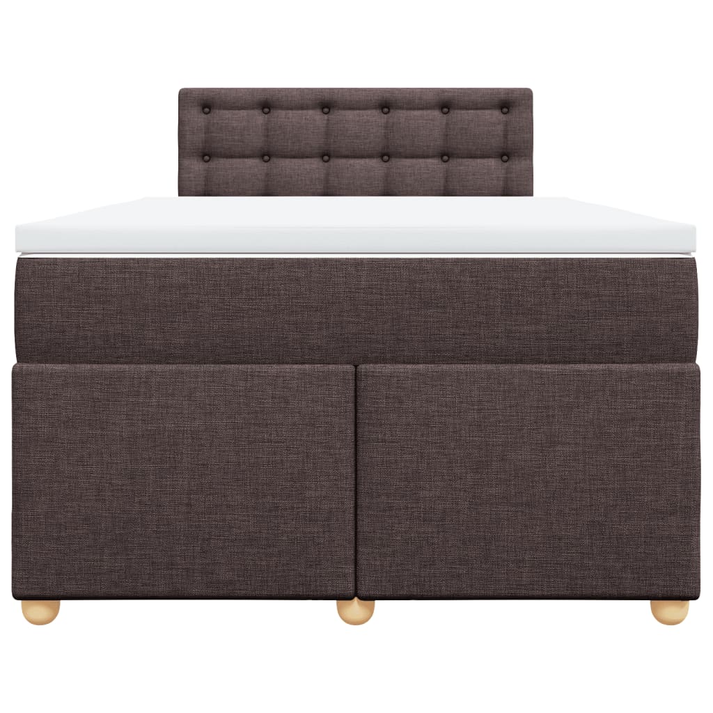 vidaXL Κρεβάτι Boxspring με Στρώμα Σκούρο Καφέ 120x190 εκ Υφασμάτινο