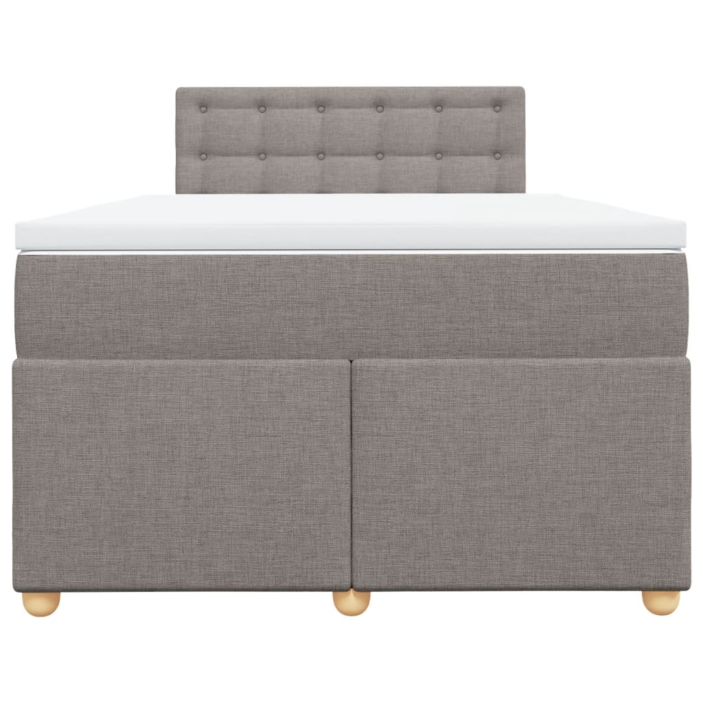 vidaXL Κρεβάτι Boxspring με Στρώμα Taupe 120x190 εκ. Υφασμάτινο