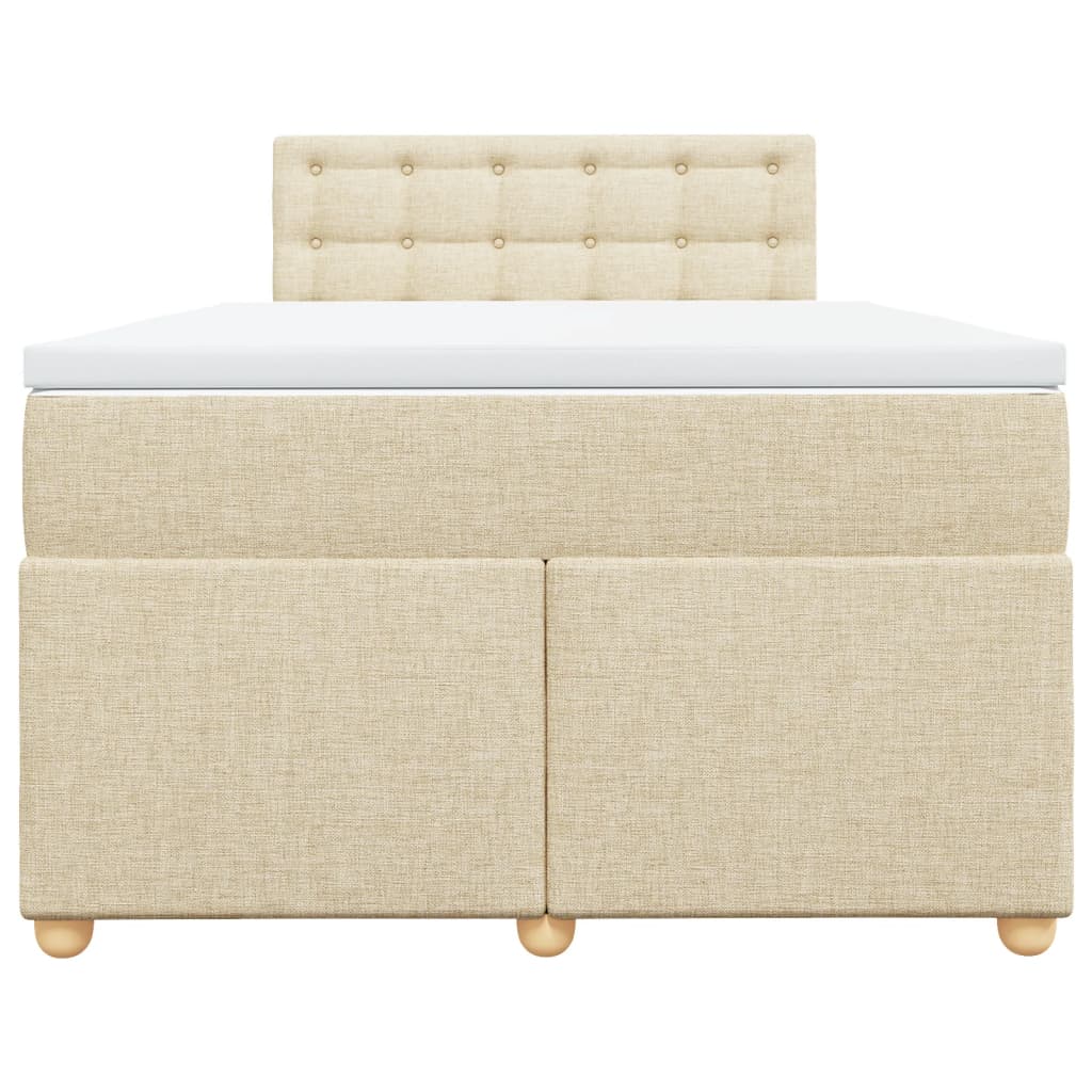 vidaXL Κρεβάτι Boxspring με Στρώμα Κρεμ 120x190 εκ. Υφασμάτινο