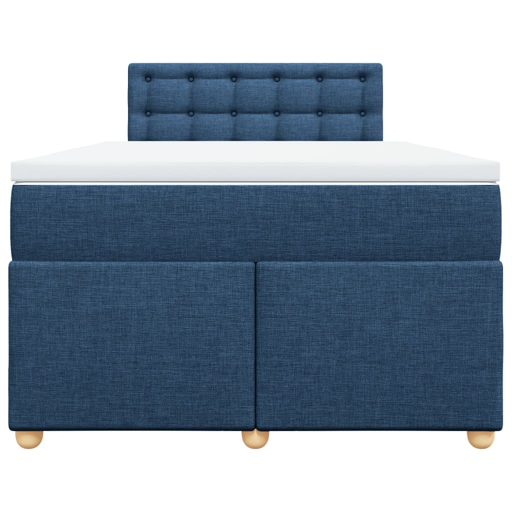 vidaXL Κρεβάτι Boxspring με Στρώμα Μπλε 120x190 εκ. Υφασμάτινο