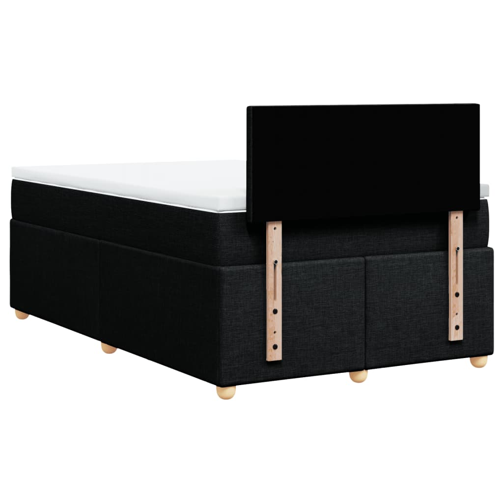 vidaXL Κρεβάτι Boxspring με Στρώμα Μαύρο 120x200 εκ. Υφασμάτινο