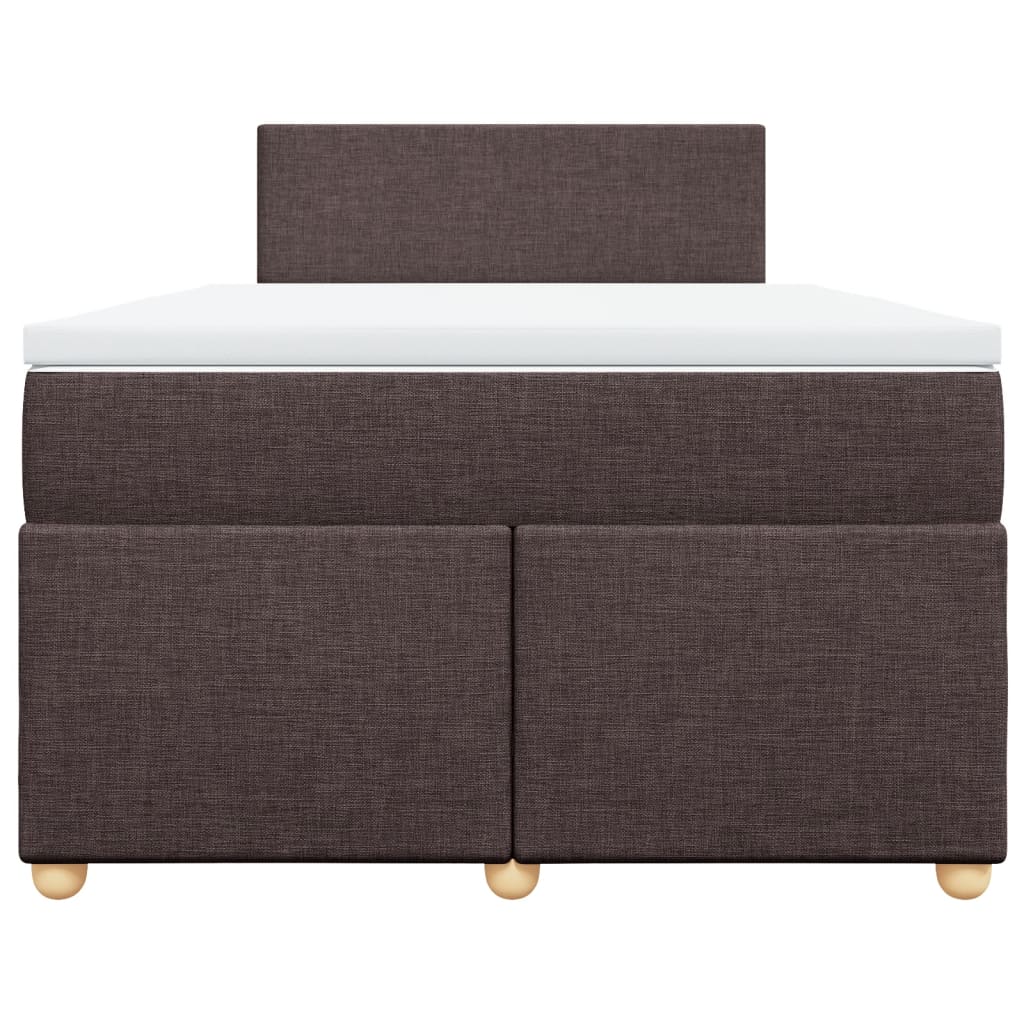 vidaXL Κρεβάτι Boxspring με Στρώμα Σκούρο Καφέ 120x200 εκ. Υφασμάτινο