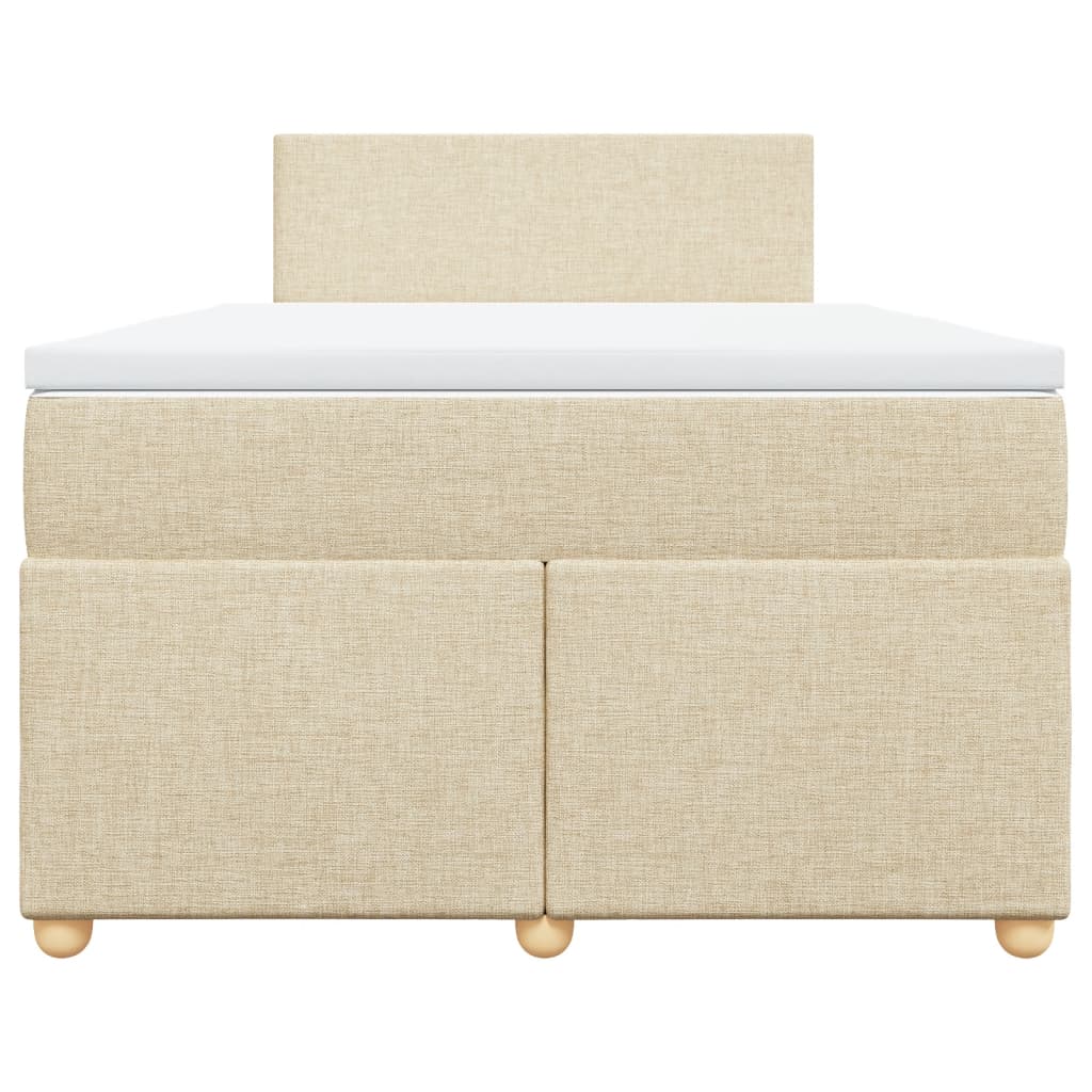vidaXL Κρεβάτι Boxspring με Στρώμα Κρεμ 120x200 εκ. Υφασμάτινο