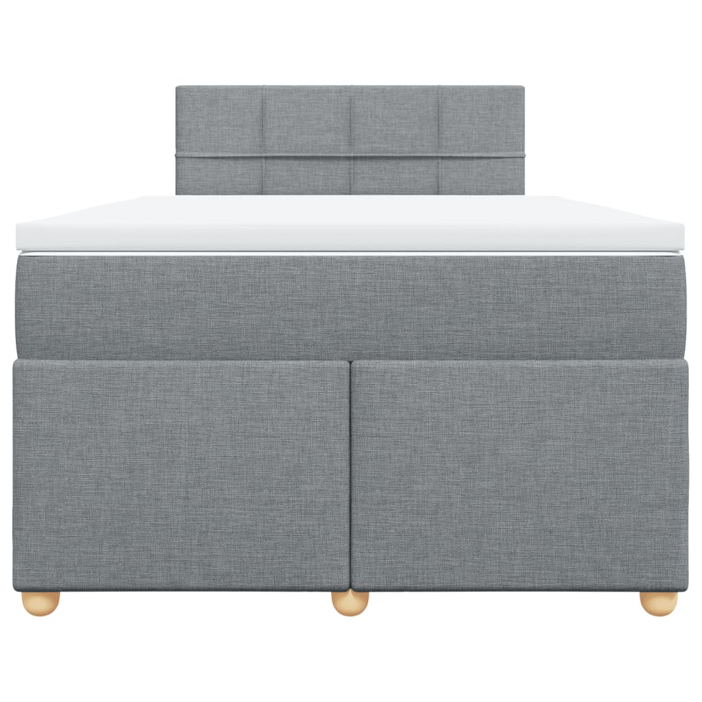 vidaXL Κρεβάτι Boxspring με Στρώμα Ανοιχτό Γκρι 120x200 εκ. Υφασμάτινο