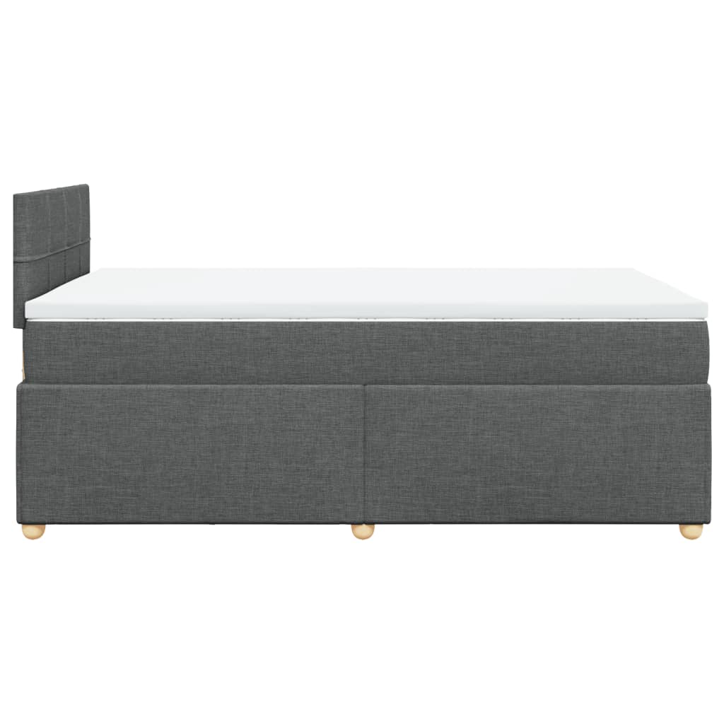 vidaXL Κρεβάτι Boxspring με Στρώμα Σκούρο Γκρι 120x200 εκ. Υφασμάτινο