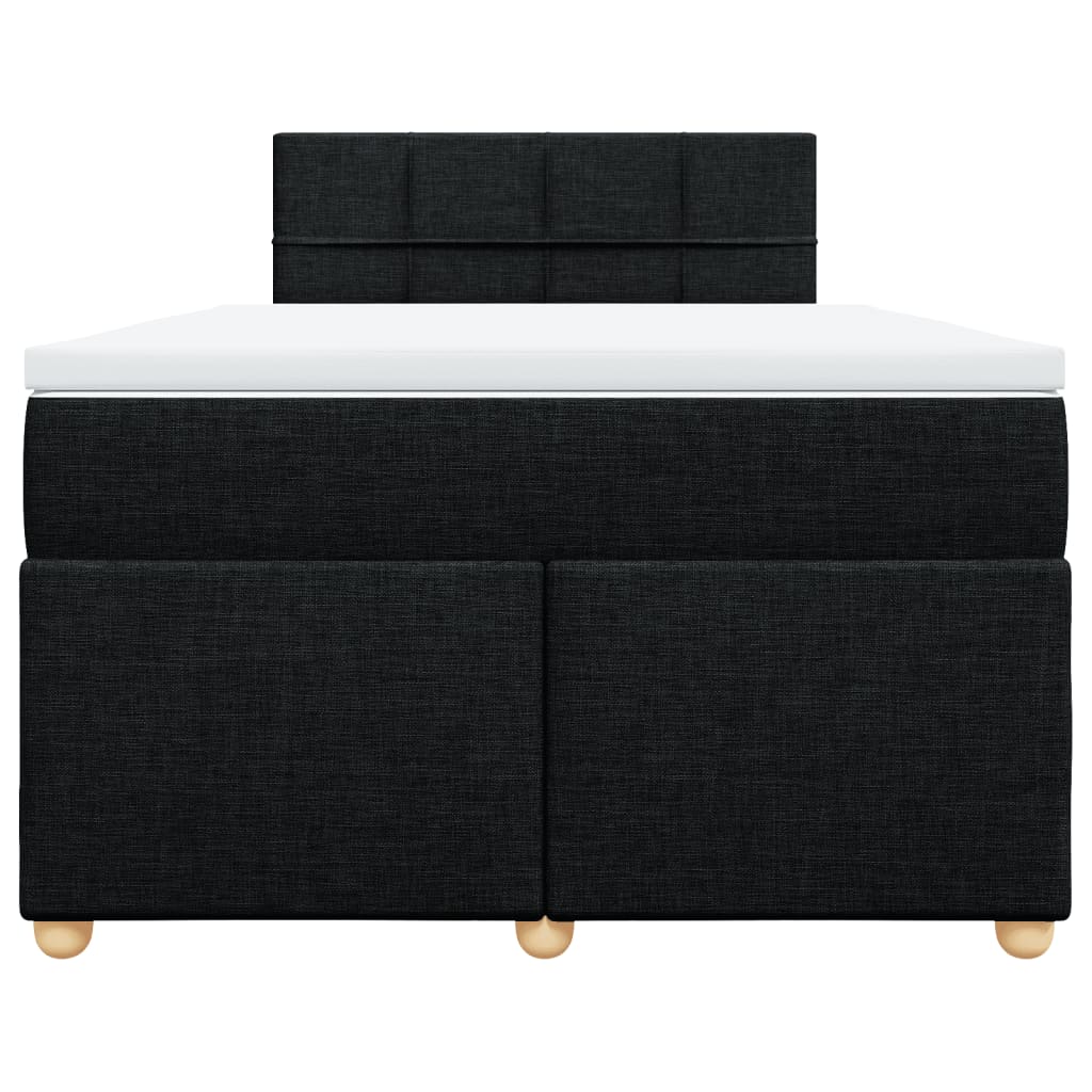 vidaXL Κρεβάτι Boxspring με Στρώμα Μαύρο 120x200 εκ. Υφασμάτινο