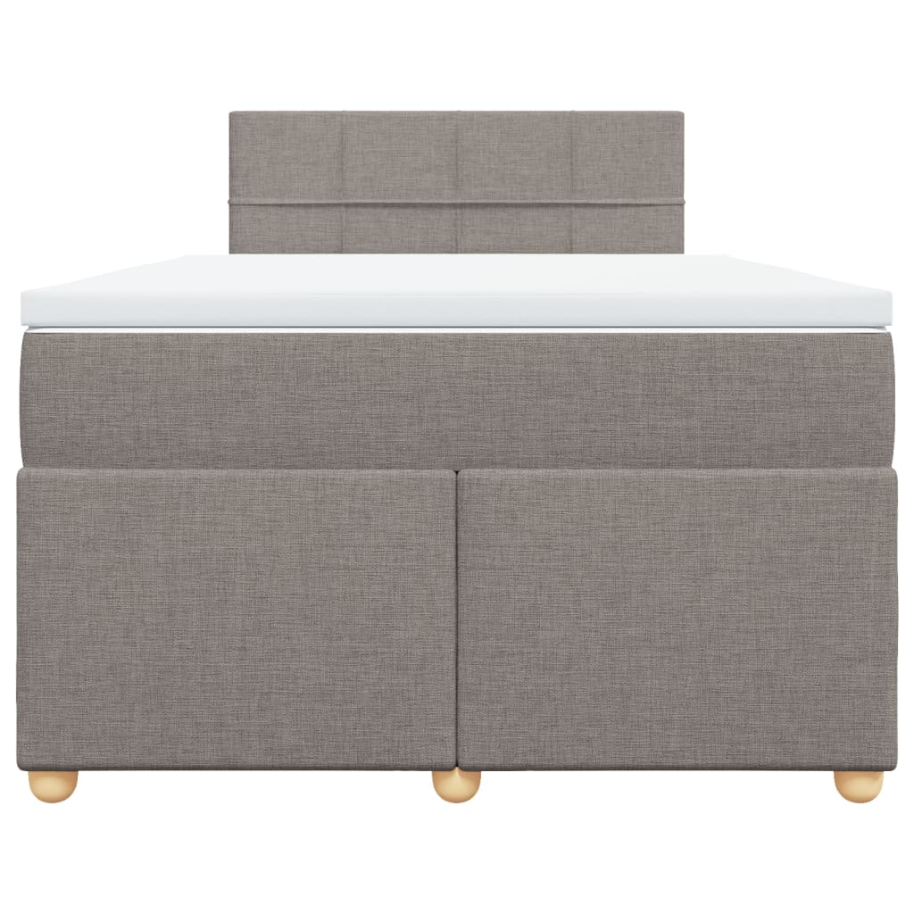 vidaXL Κρεβάτι Boxspring με Στρώμα Taupe 120x200 εκ. Υφασμάτινο