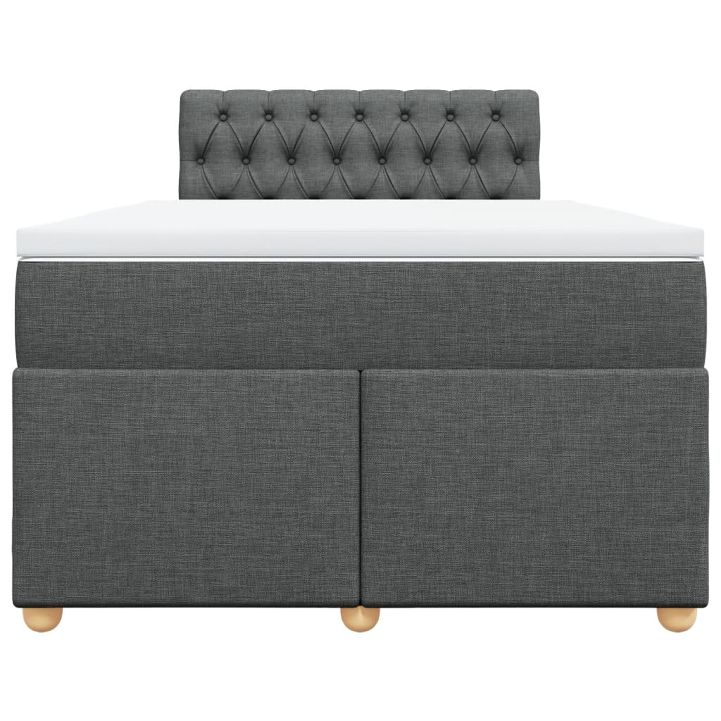 vidaXL Κρεβάτι Boxspring με Στρώμα Σκούρο Γκρι 120x200 εκ. Υφασμάτινο