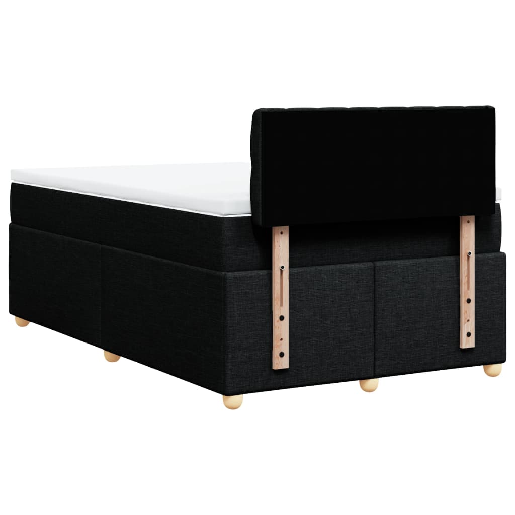 vidaXL Κρεβάτι Boxspring με Στρώμα Μαύρο 120x200 εκ. Υφασμάτινο