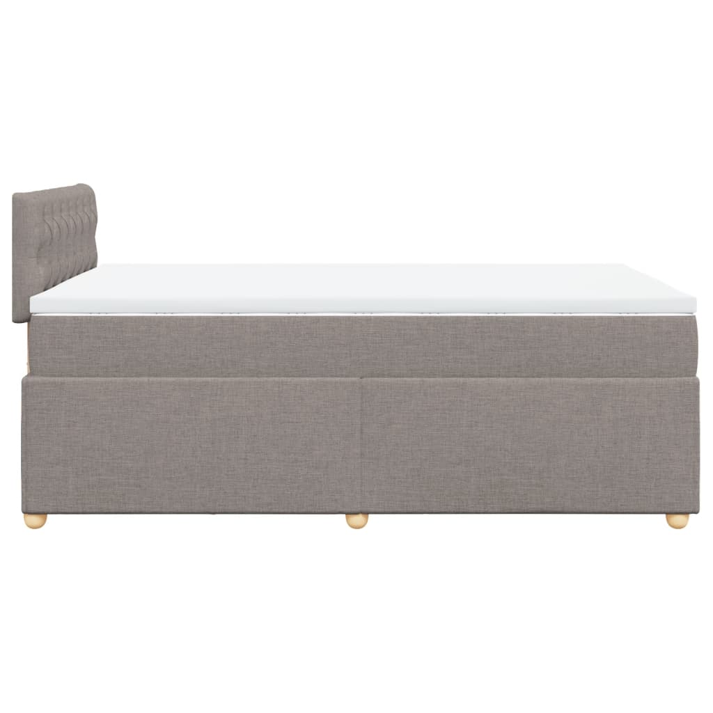 vidaXL Κρεβάτι Boxspring με Στρώμα Taupe 120x200 εκ. Υφασμάτινο