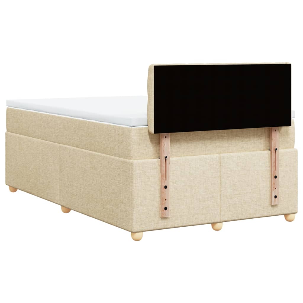 vidaXL Κρεβάτι Boxspring με Στρώμα Κρεμ 120x200 εκ. Υφασμάτινο