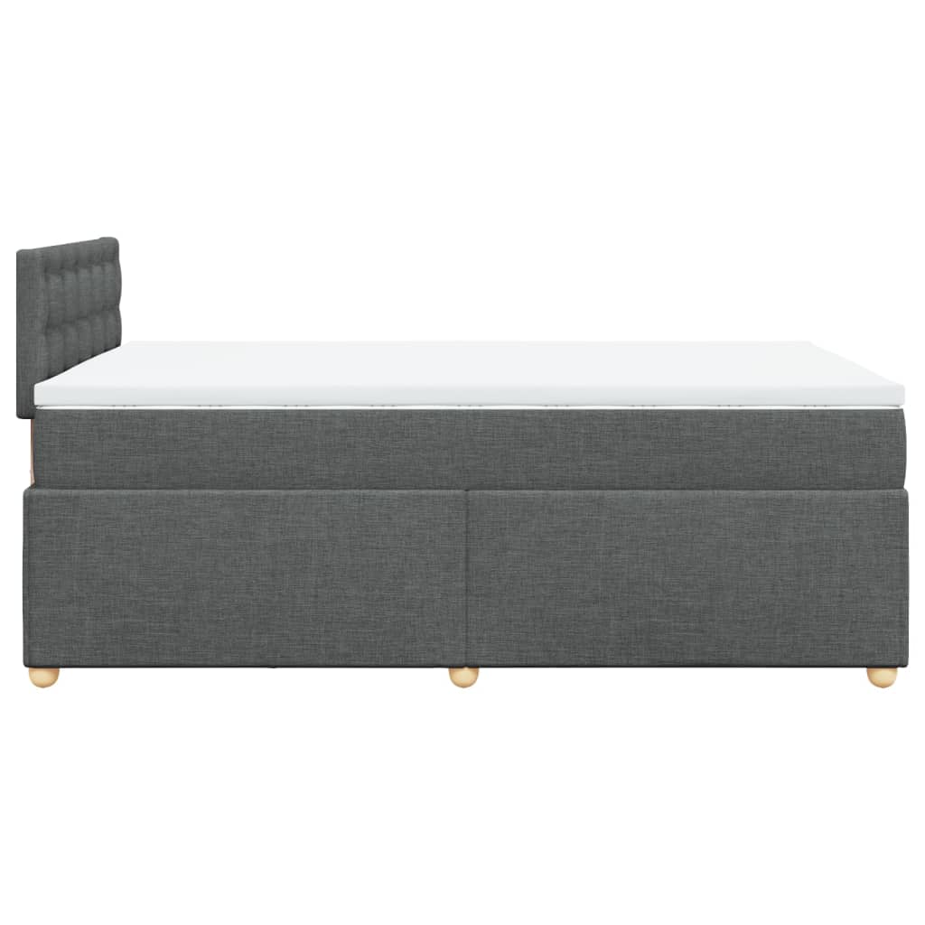 vidaXL Κρεβάτι Boxspring με Στρώμα Σκούρο Γκρι 120x200 εκ. Υφασμάτινο