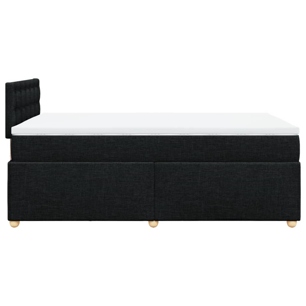 vidaXL Κρεβάτι Boxspring με Στρώμα Μαύρο 120x200 εκ. Υφασμάτινο