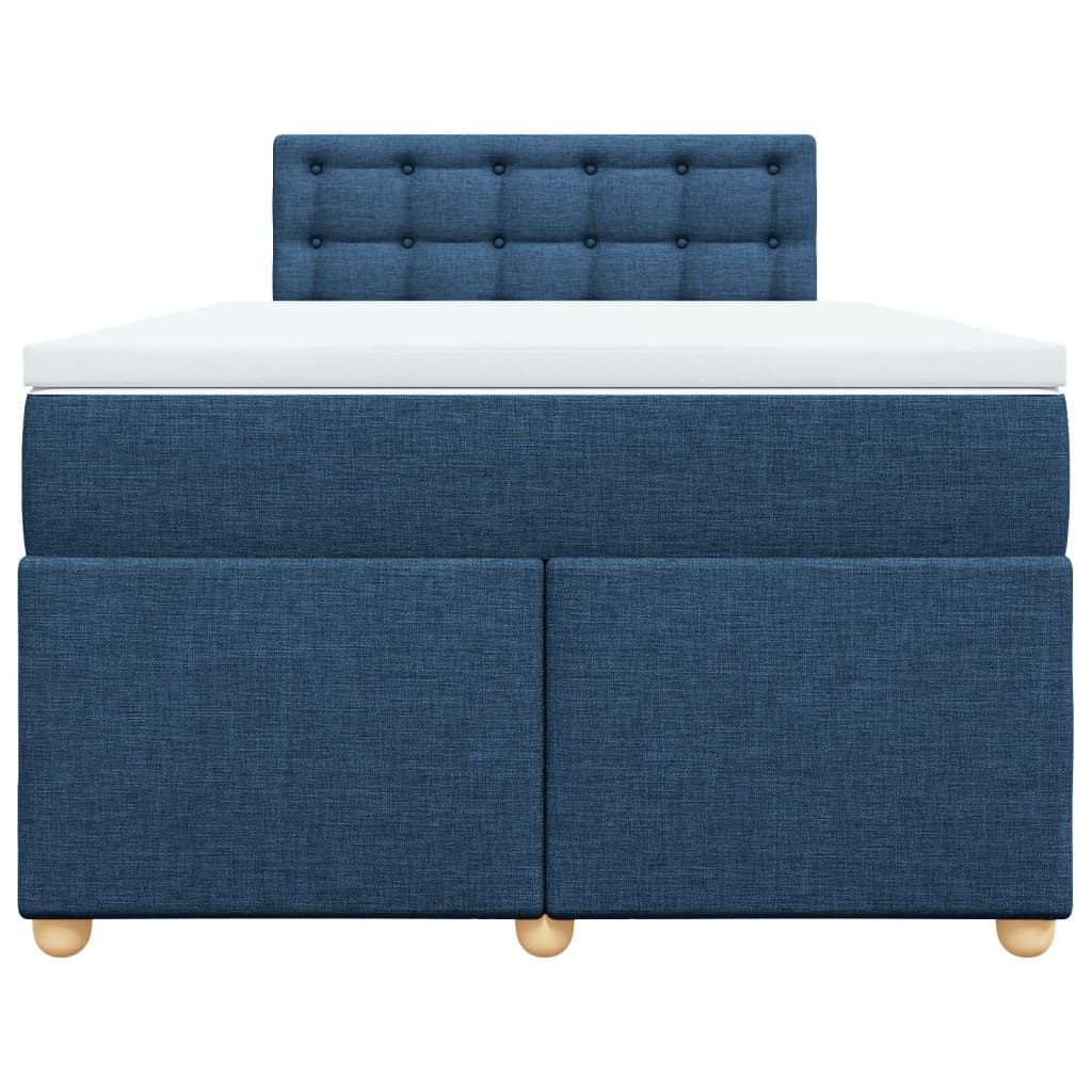vidaXL Κρεβάτι Boxspring με Στρώμα Μπλε 120x200 εκ. Υφασμάτινο
