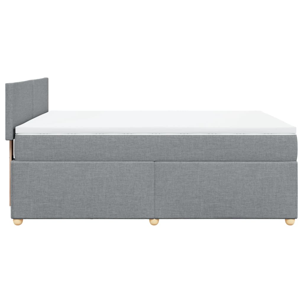vidaXL Κρεβάτι Boxspring με Στρώμα Ανοιχτό Γκρι 140x190 εκ. Υφασμάτινο