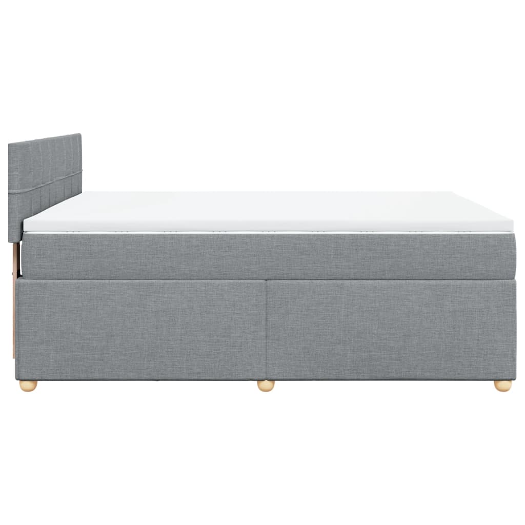 vidaXL Κρεβάτι Boxspring με Στρώμα Ανοιχτό Γκρι 140x190 εκ. Υφασμάτινο