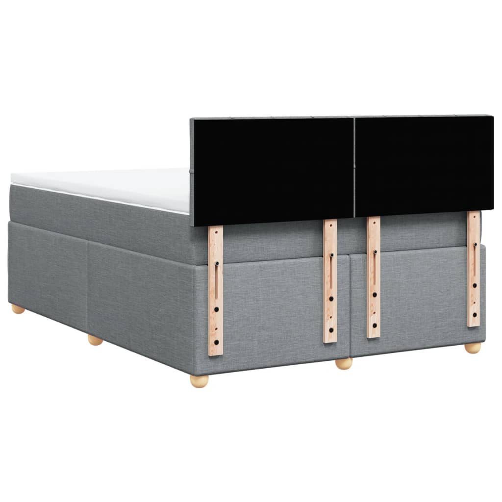 vidaXL Κρεβάτι Boxspring με Στρώμα Ανοιχτό Γκρι 140x190 εκ. Υφασμάτινο