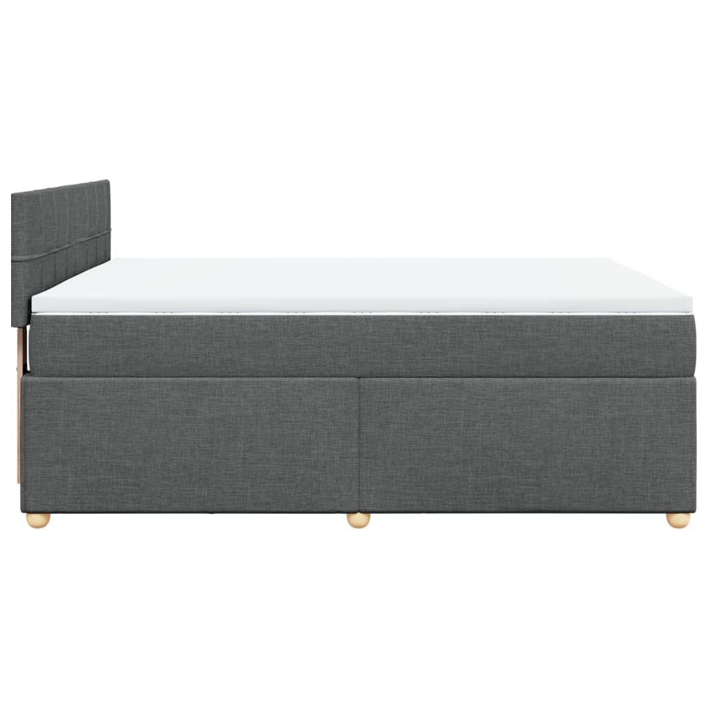 vidaXL Κρεβάτι Boxspring με Στρώμα Σκούρο Γκρι 140x190 εκ. Υφασμάτινο