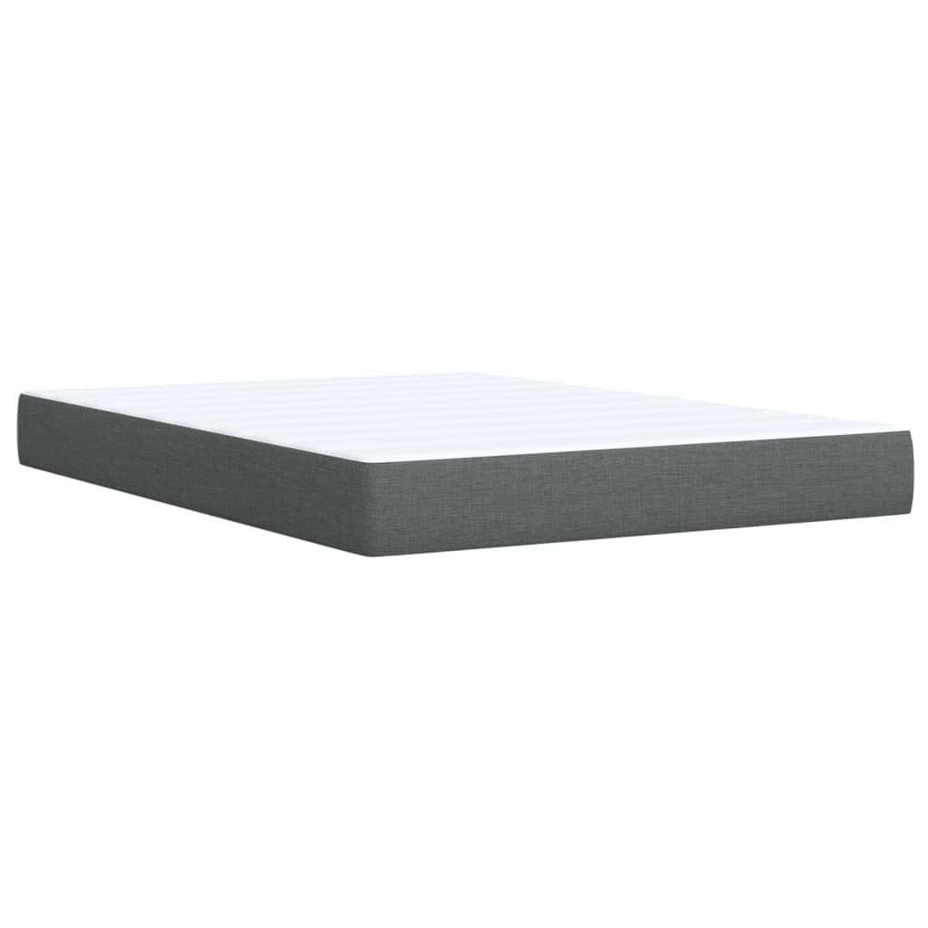 vidaXL Κρεβάτι Boxspring με Στρώμα Σκούρο Γκρι 140x190 εκ. Υφασμάτινο