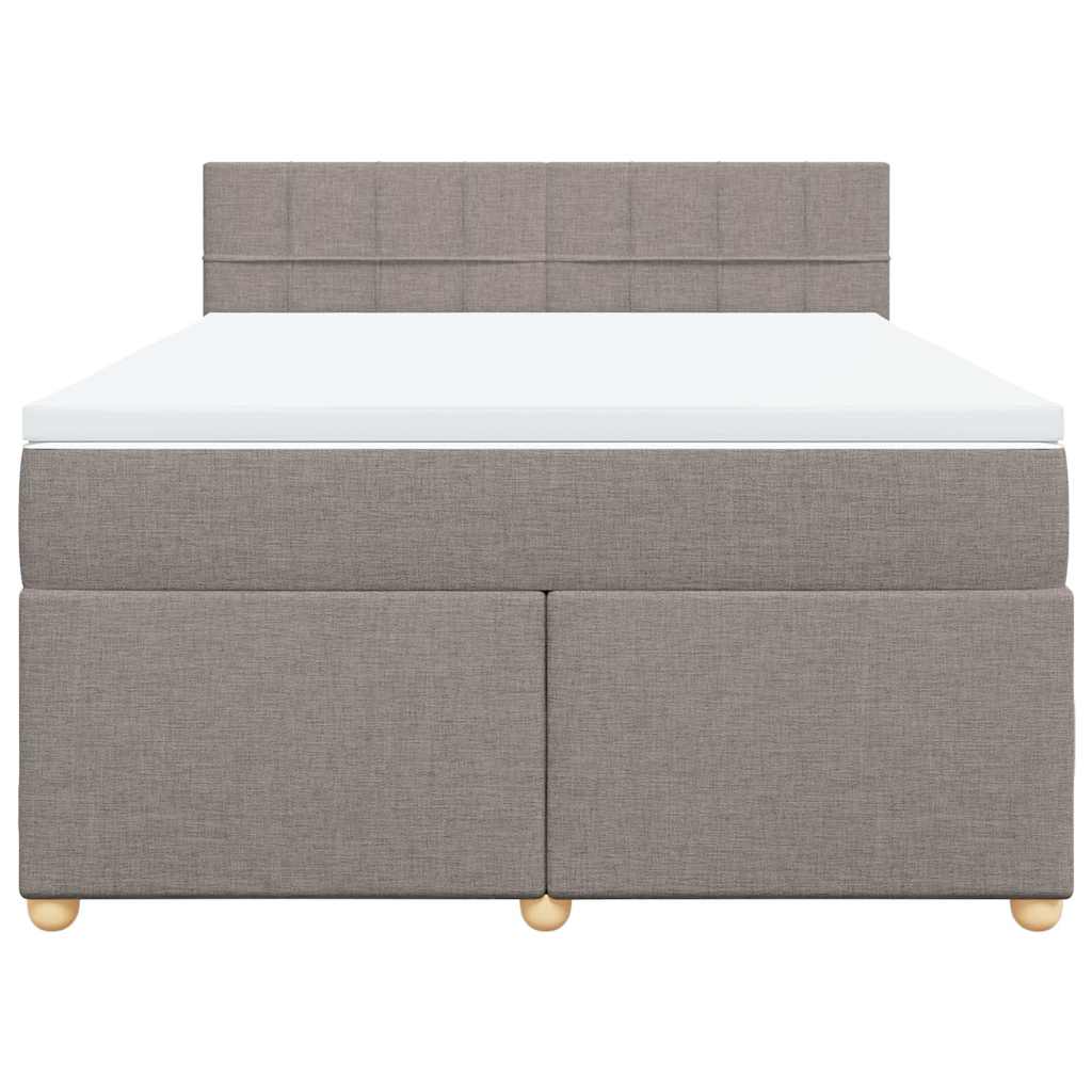 vidaXL Κρεβάτι Boxspring με Στρώμα Taupe 140x190 εκ. Υφασμάτινο