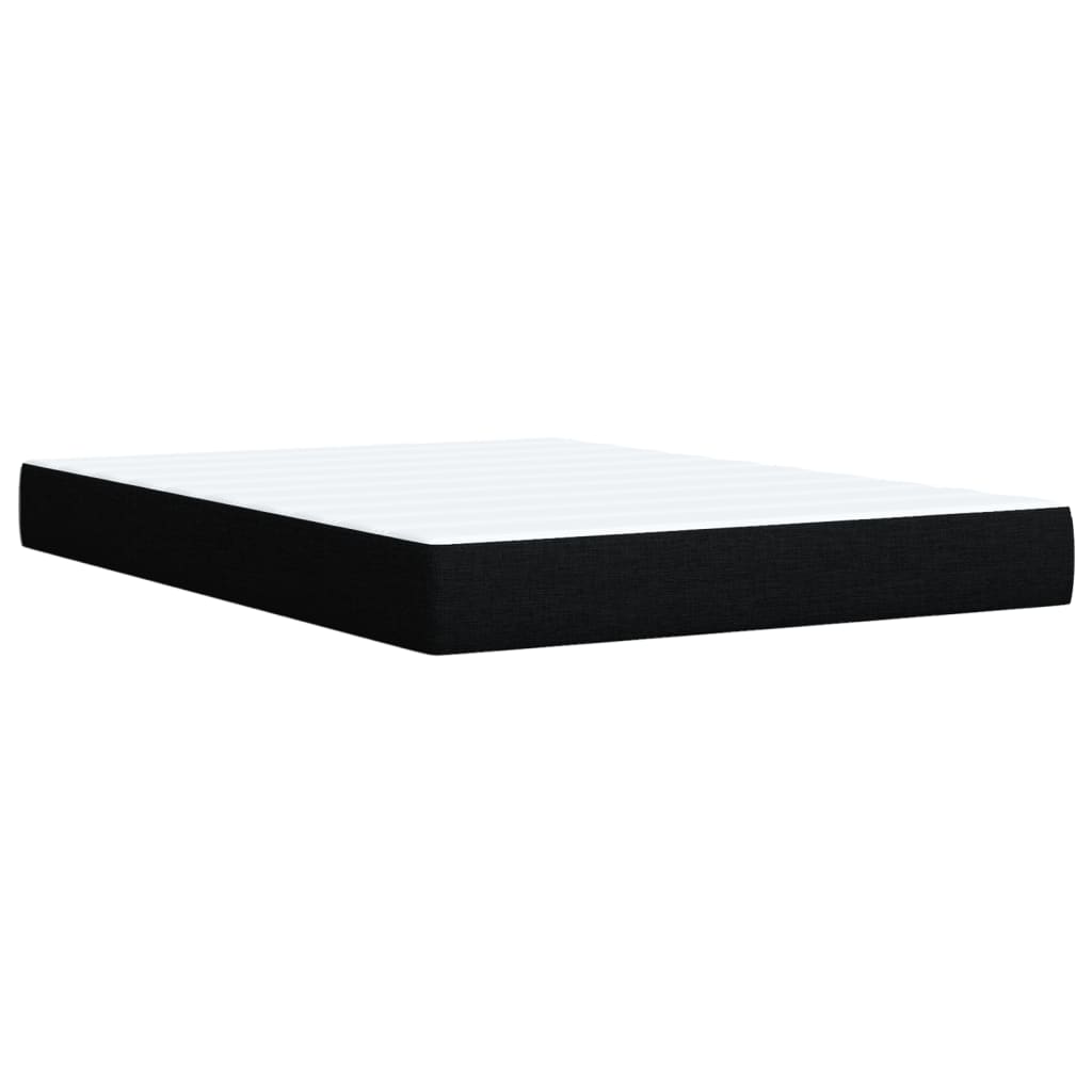 vidaXL Κρεβάτι Boxspring με Στρώμα Μαύρο 140x190 εκ. Υφασμάτινο