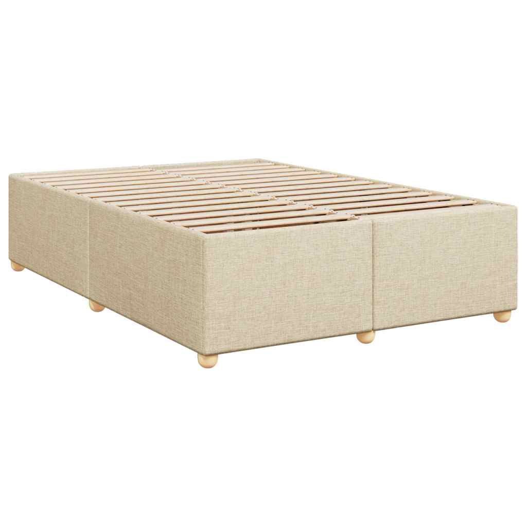 vidaXL Κρεβάτι Boxspring με Στρώμα Κρεμ 140x190 εκ. Υφασμάτινο