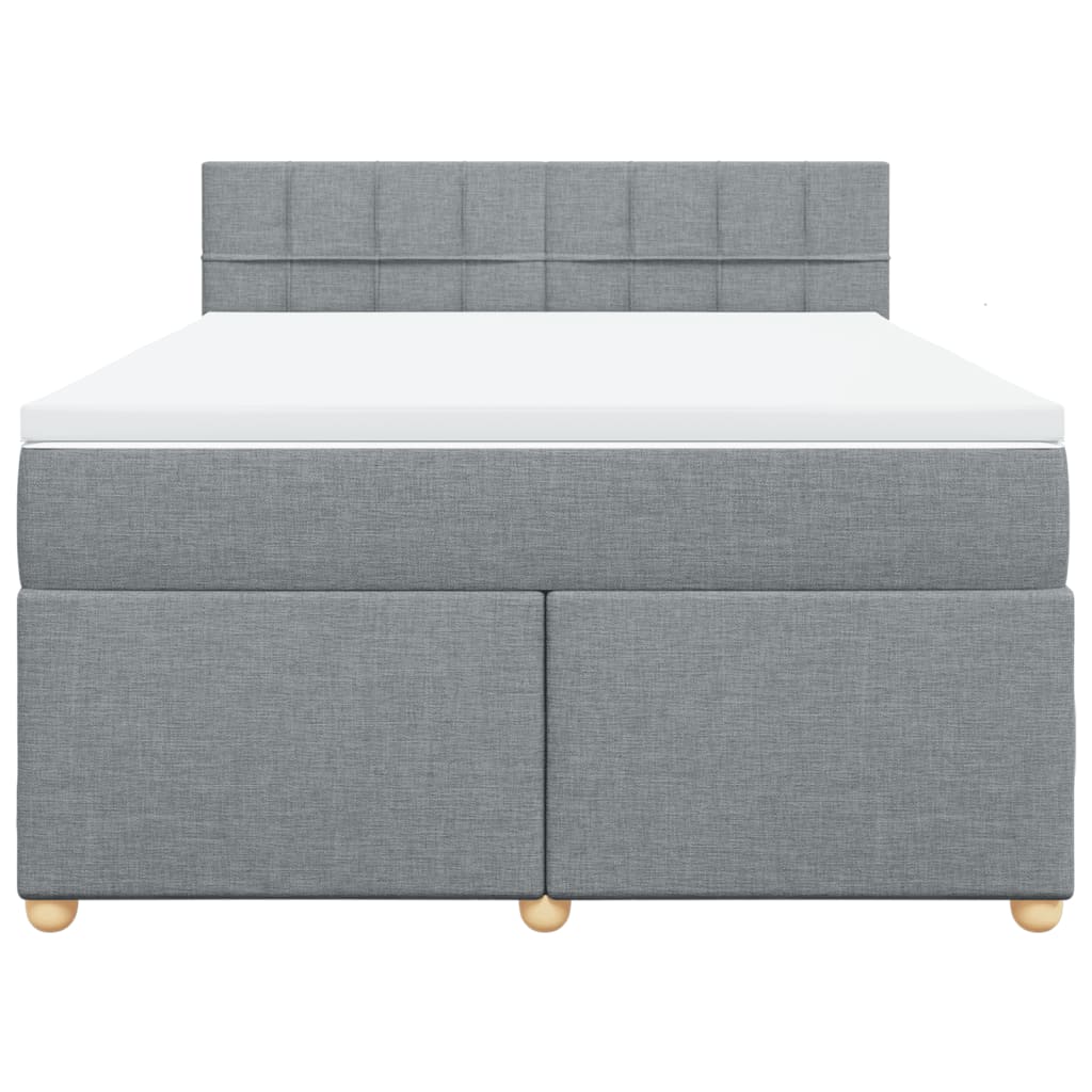 vidaXL Κρεβάτι Boxspring με Στρώμα Ανοιχτό Γκρι 140x200 εκ. Υφασμάτινο