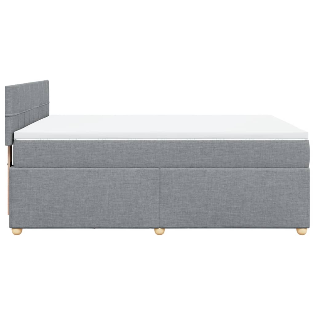 vidaXL Κρεβάτι Boxspring με Στρώμα Ανοιχτό Γκρι 140x200 εκ. Υφασμάτινο