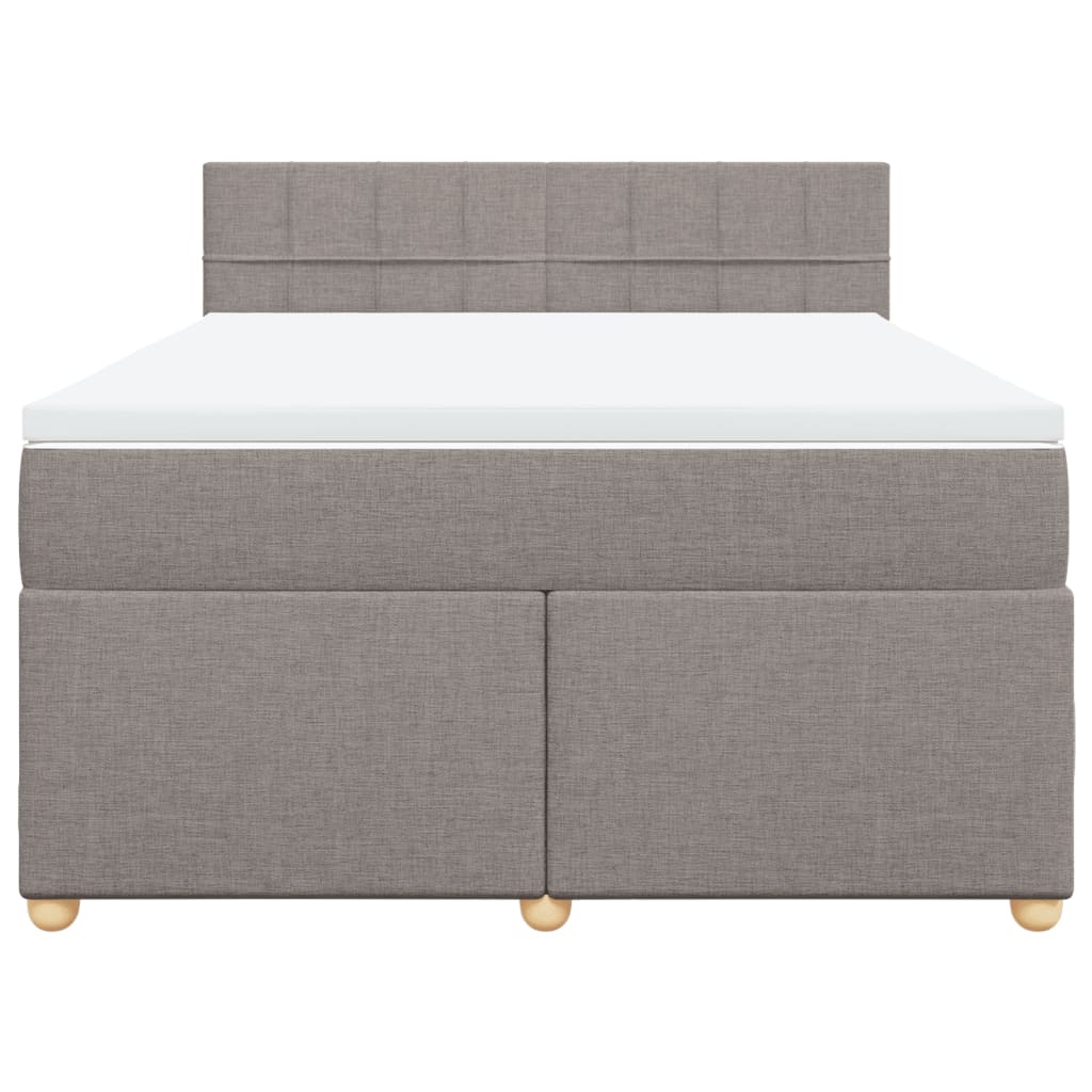 vidaXL Κρεβάτι Boxspring με Στρώμα Taupe 140x200 εκ. Υφασμάτινο