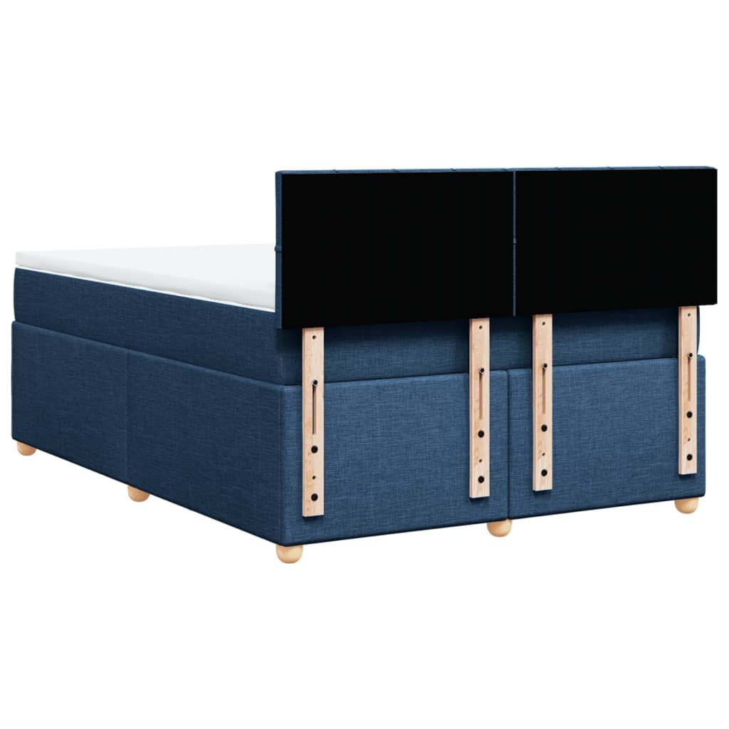 vidaXL Κρεβάτι Boxspring με Στρώμα Μπλε 140x200 εκ. Υφασμάτινο