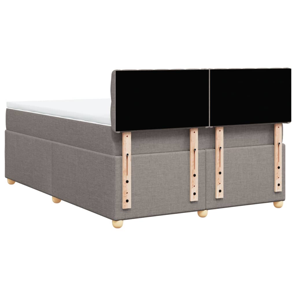 vidaXL Κρεβάτι Boxspring με Στρώμα Taupe 140x200 εκ. Υφασμάτινο