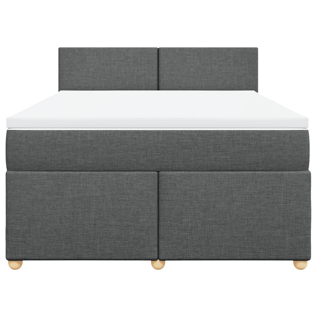 vidaXL Κρεβάτι Boxspring με Στρώμα Σκούρο Γκρι 160x200 εκ Υφασμάτινο