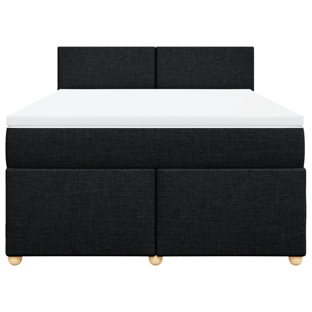 vidaXL Κρεβάτι Boxspring με Στρώμα Μαύρο 160x200 εκ. Υφασμάτινο