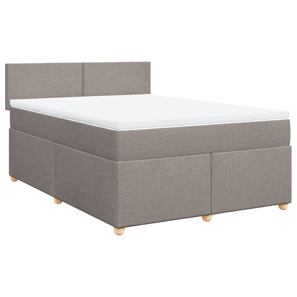 vidaXL Κρεβάτι Boxspring με Στρώμα Taupe 160x200 εκ. Υφασμάτινο