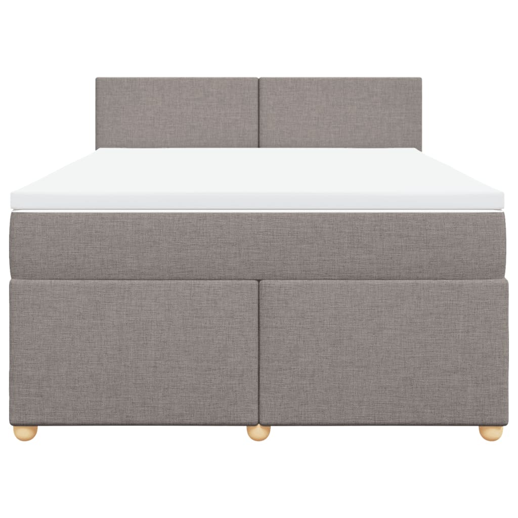 vidaXL Κρεβάτι Boxspring με Στρώμα Taupe 160x200 εκ. Υφασμάτινο
