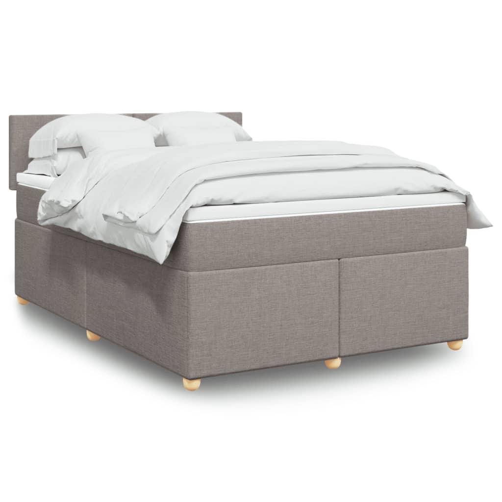 vidaXL Κρεβάτι Boxspring με Στρώμα Taupe 160x200 εκ. Υφασμάτινο