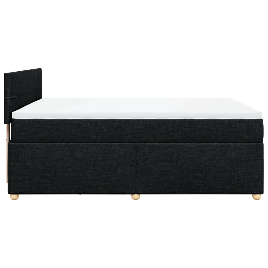 vidaXL Κρεβάτι Boxspring με Στρώμα Μαύρο 160x200 εκ. Υφασμάτινο