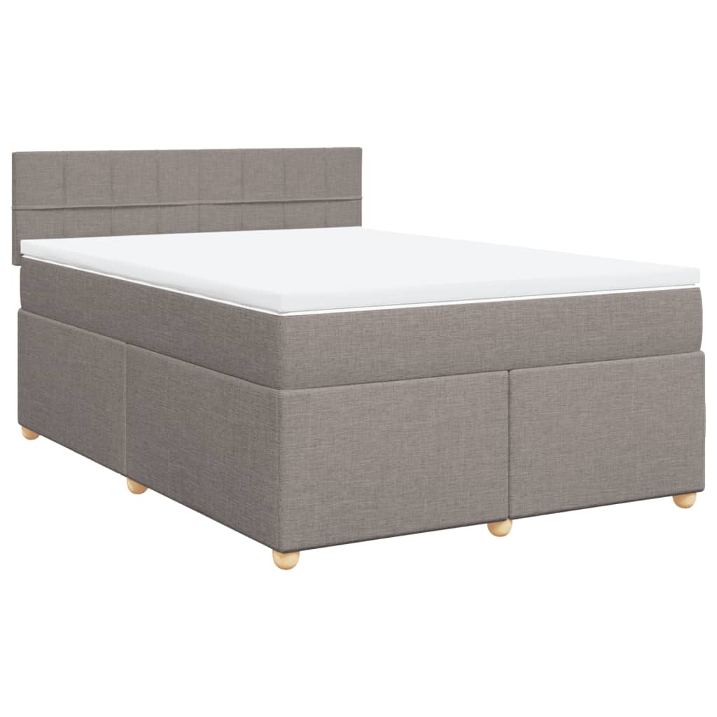 vidaXL Κρεβάτι Boxspring με Στρώμα Taupe 160x200 εκ. Υφασμάτινο