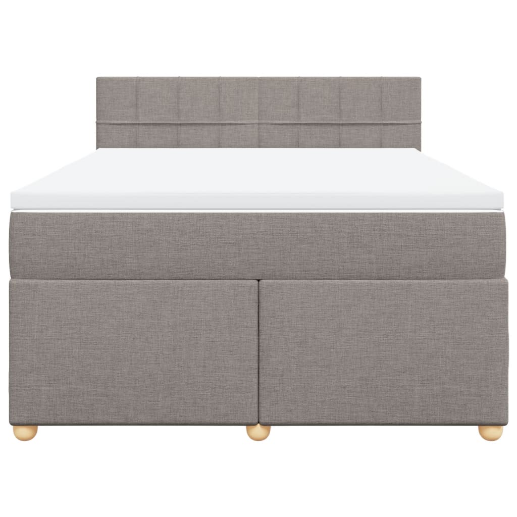 vidaXL Κρεβάτι Boxspring με Στρώμα Taupe 160x200 εκ. Υφασμάτινο