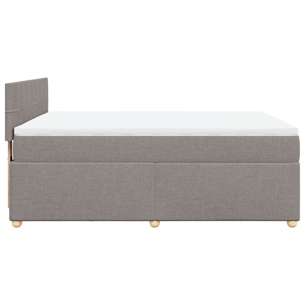 vidaXL Κρεβάτι Boxspring με Στρώμα Taupe 160x200 εκ. Υφασμάτινο