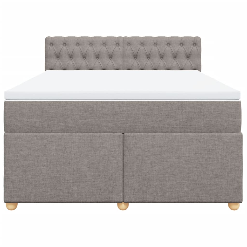 vidaXL Κρεβάτι Boxspring με Στρώμα Taupe 160x200 εκ. Υφασμάτινο