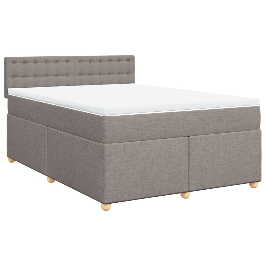 vidaXL Κρεβάτι Boxspring με Στρώμα Taupe 160x200 εκ. Υφασμάτινο