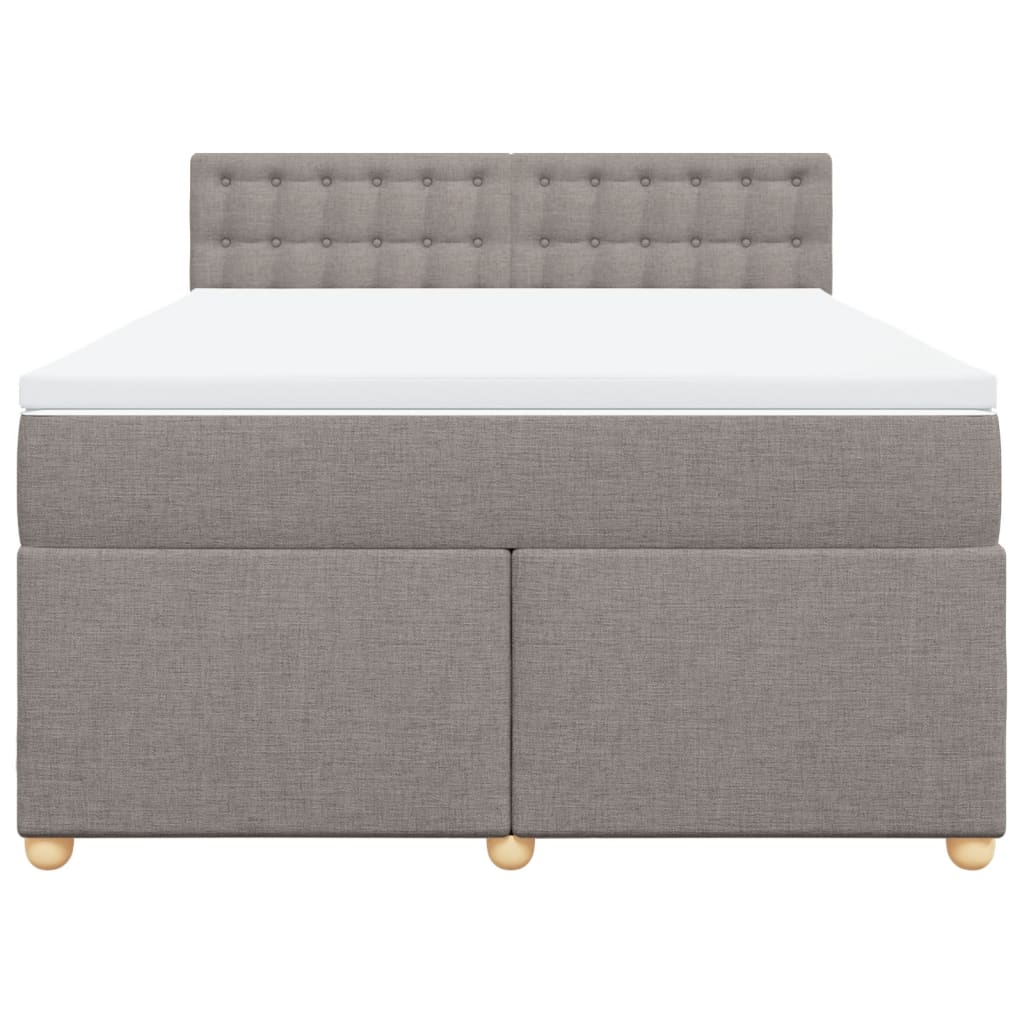 vidaXL Κρεβάτι Boxspring με Στρώμα Taupe 160x200 εκ. Υφασμάτινο