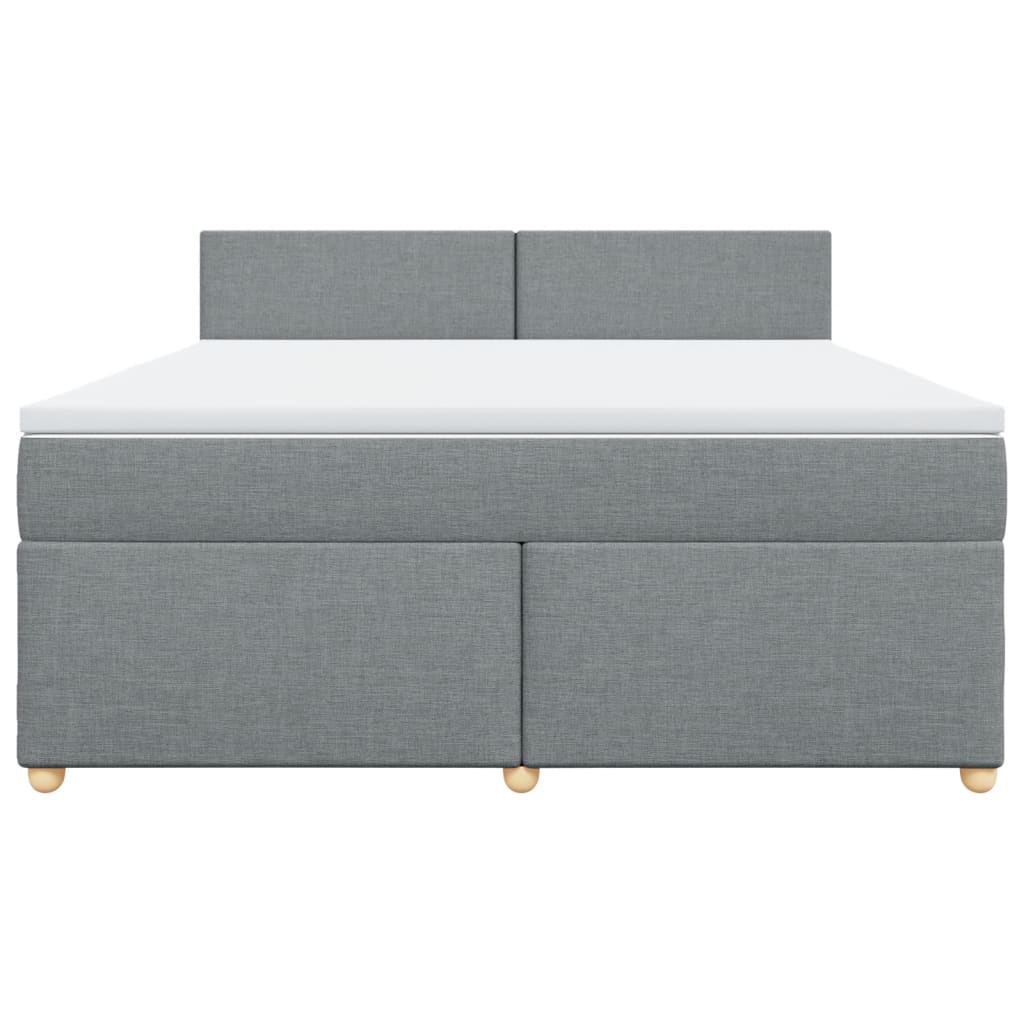 vidaXL Κρεβάτι Boxspring με Στρώμα Ανοιχτό Γκρι 180x200 εκ. Υφασμάτινο
