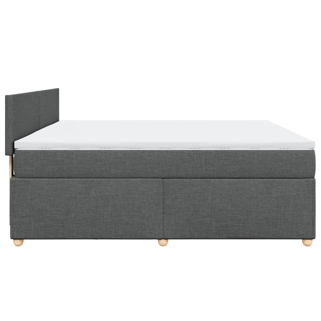 vidaXL Κρεβάτι Boxspring με Στρώμα Σκούρο Γκρι 180x200 εκ Υφασμάτιν
