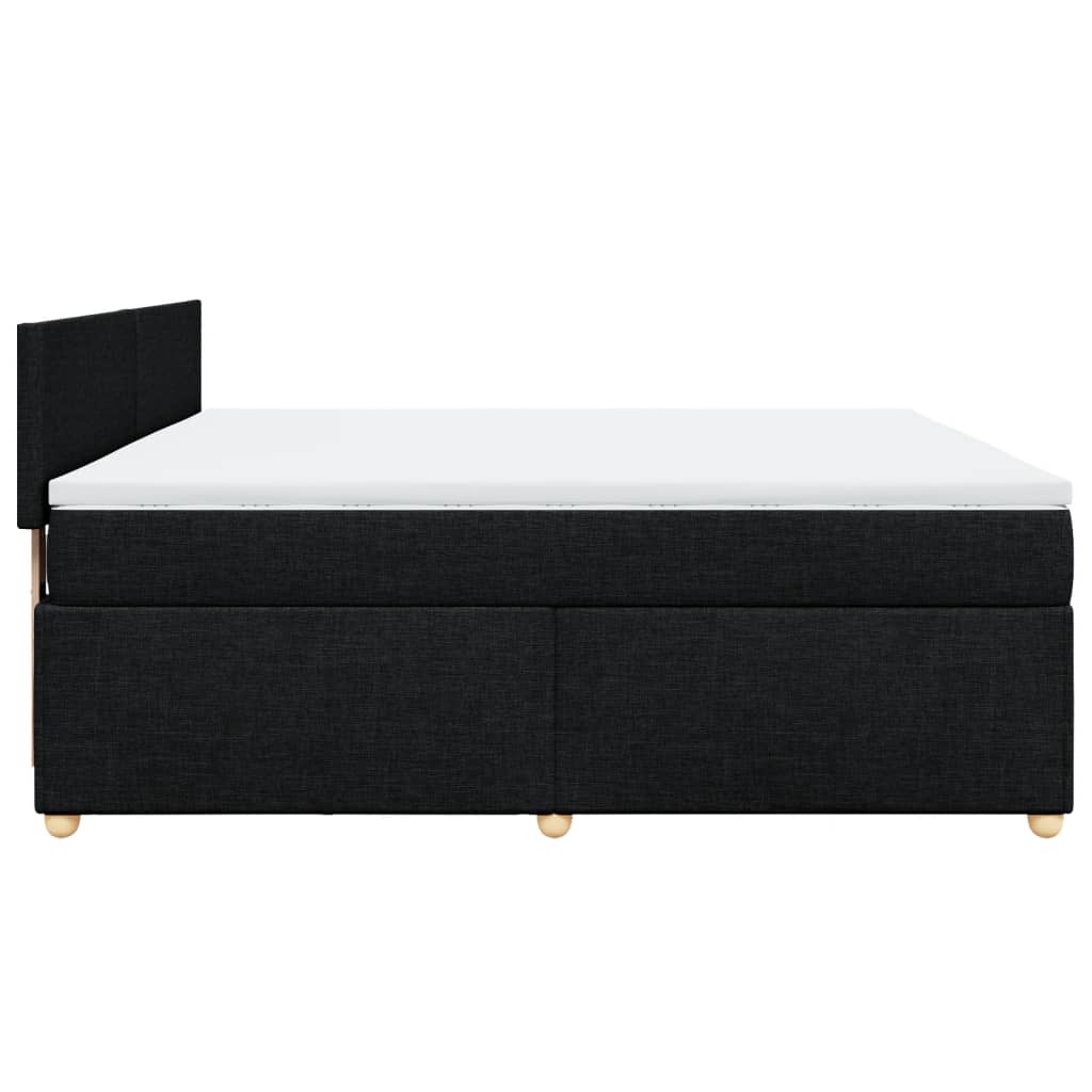vidaXL Κρεβάτι Boxspring με Στρώμα Μαύρο 180x200 εκ. Υφασμάτινο