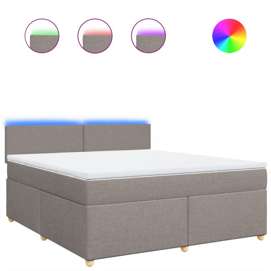 vidaXL Κρεβάτι Boxspring με Στρώμα Taupe 180x200 εκ. Υφασμάτινο