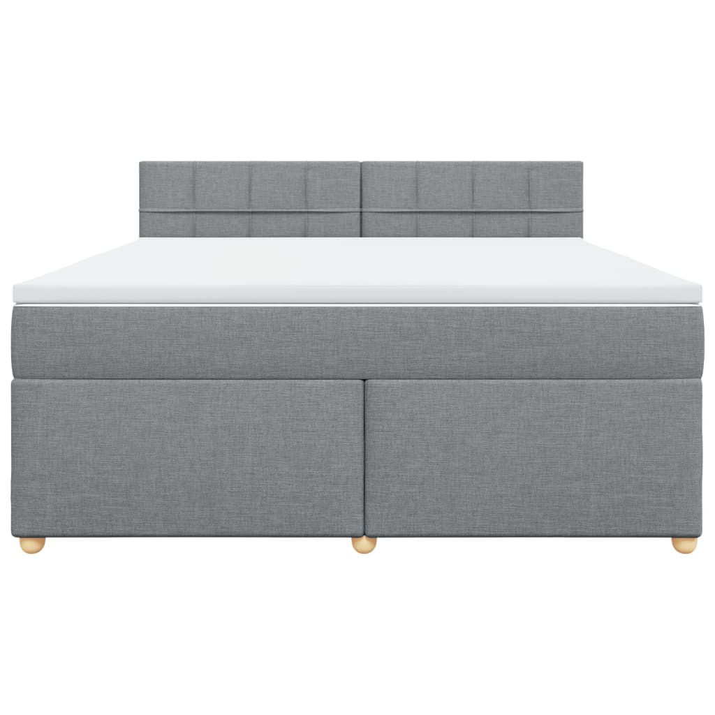vidaXL Κρεβάτι Boxspring με Στρώμα Ανοιχτό Γκρι 180x200 εκ. Υφασμάτινο