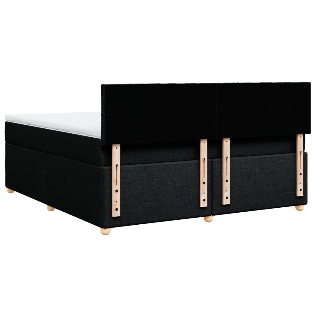 vidaXL Κρεβάτι Boxspring με Στρώμα Μαύρο 180x200 εκ. Υφασμάτινο